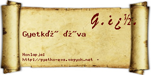 Gyetkó Éva névjegykártya